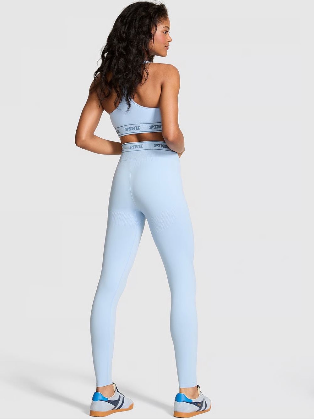 NWOT Victoria's Secret PINK High-Waisted Sky Blue Leggings medium